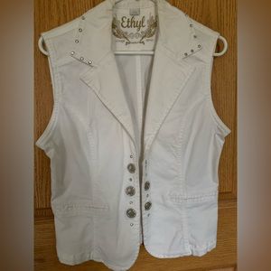 Vintage Ethyl White Denim Vest